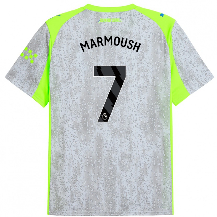 Danxen Heren Omar Marmoush #7 Grijs Geel Thuisshirt Derde Tenue 2025/26 T-Shirt