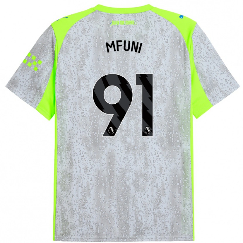 Danxen Heren Stephen Mfuni #91 Grijs Geel Thuisshirt Derde Tenue 2025/26 T-Shirt