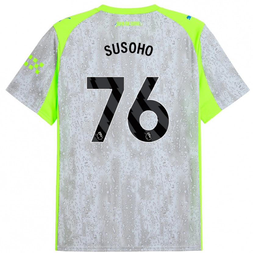 Danxen Heren Mahamadou Susoho #76 Grijs Geel Thuisshirt Derde Tenue 2025/26 T-Shirt