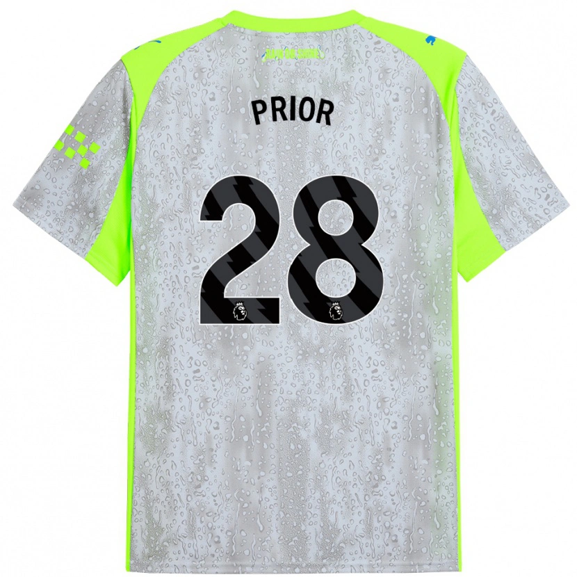 Danxen Heren Gracie Prior #28 Grijs Geel Thuisshirt Derde Tenue 2025/26 T-Shirt