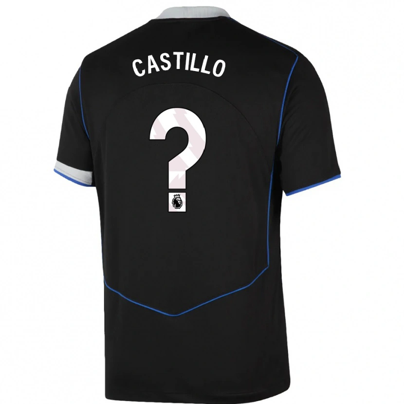 Danxen Heren Juan Castillo #0 Zwart Blauw Zilver Thuisshirt Derde Tenue 2025/26 T-Shirt