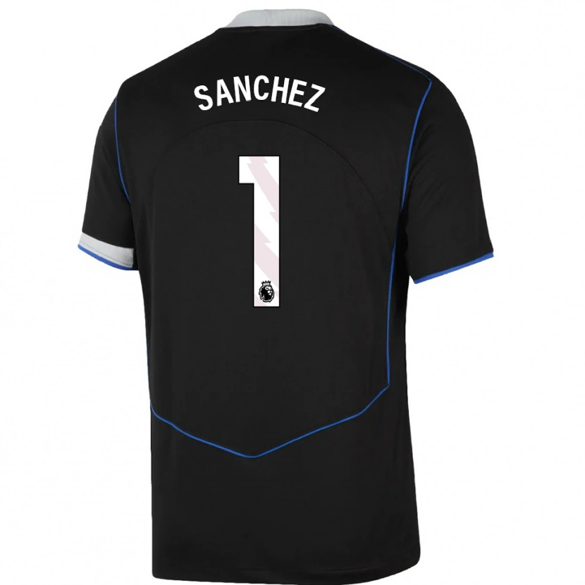 Danxen Heren Robert Sánchez #1 Zwart Blauw Zilver Thuisshirt Derde Tenue 2025/26 T-Shirt