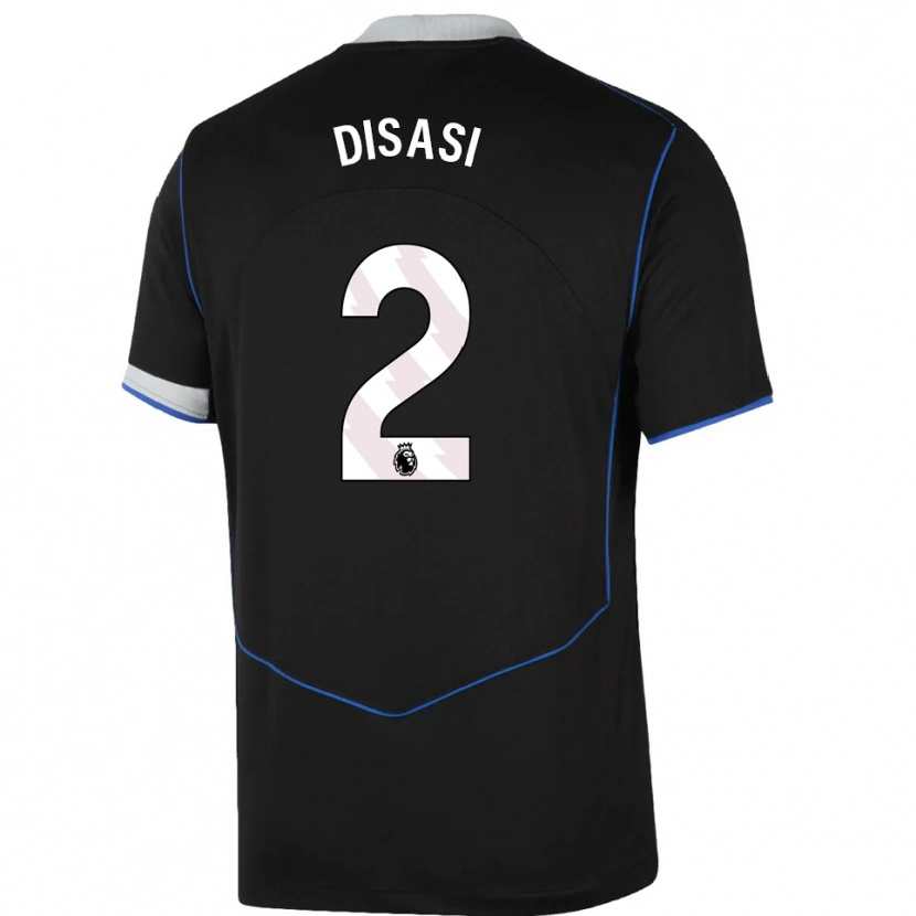 Danxen Heren Axel Disasi #2 Zwart Blauw Zilver Thuisshirt Derde Tenue 2025/26 T-Shirt