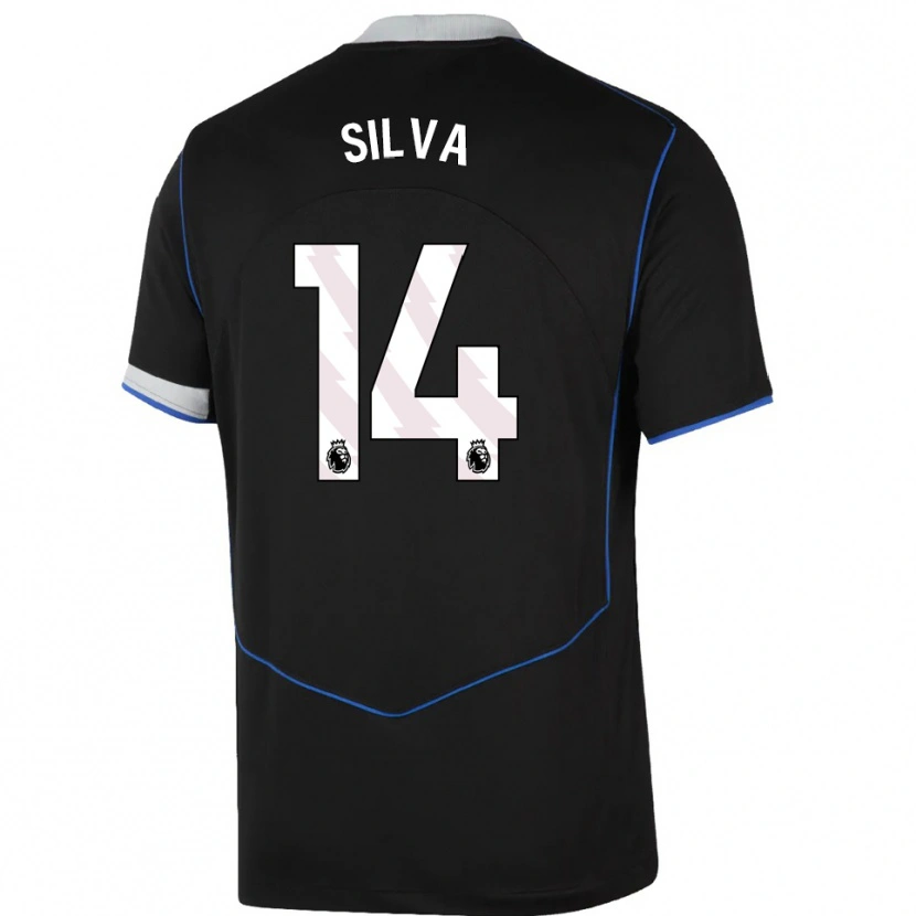 Danxen Heren Isago Silva #14 Zwart Blauw Zilver Thuisshirt Derde Tenue 2025/26 T-Shirt