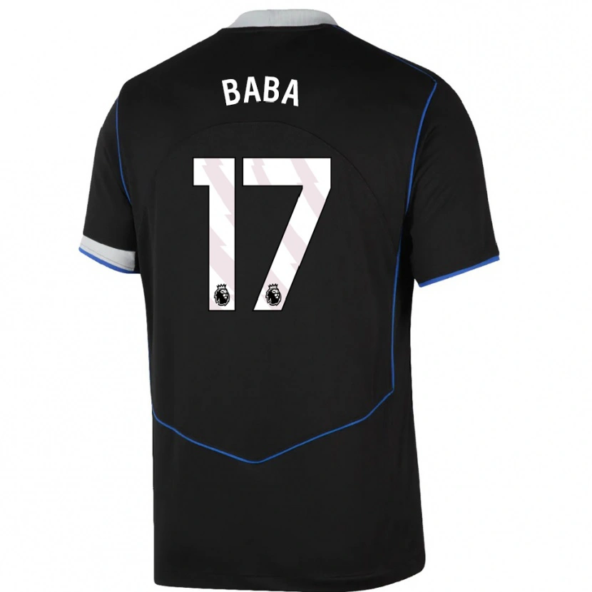 Danxen Heren Abdul-Rahman Baba #17 Zwart Blauw Zilver Thuisshirt Derde Tenue 2025/26 T-Shirt