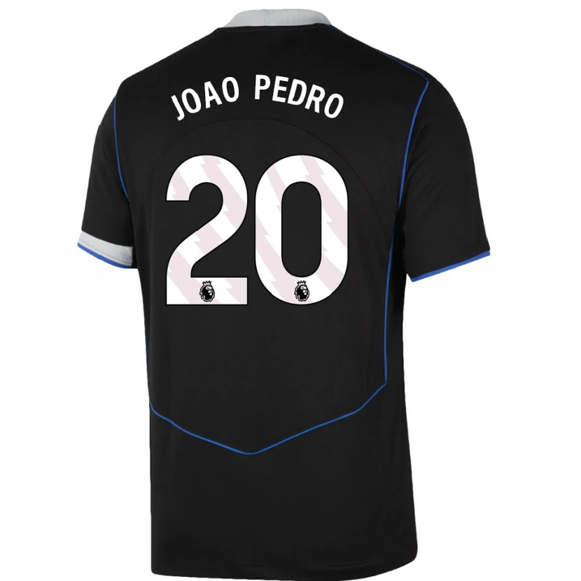 Danxen Heren João Pedro #20 Zwart Blauw Zilver Thuisshirt Derde Tenue 2025/26 T-Shirt