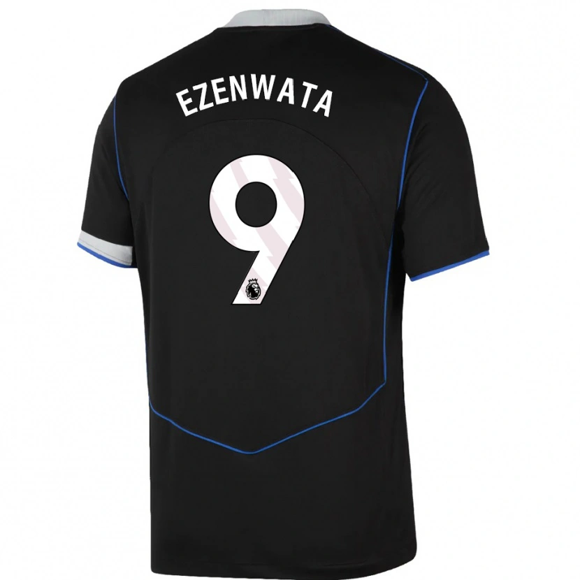 Danxen Heren Chizaram Ezenwata #9 Zwart Blauw Zilver Thuisshirt Derde Tenue 2025/26 T-Shirt