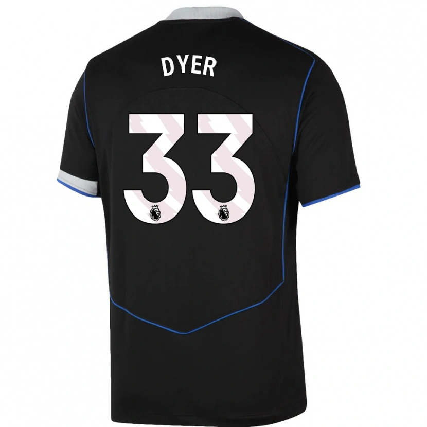 Danxen Heren Kiano Dyer #33 Zwart Blauw Zilver Thuisshirt Derde Tenue 2025/26 T-Shirt