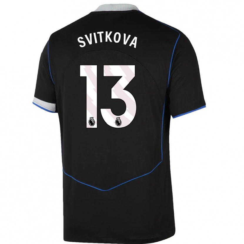 Danxen Heren Katerina Svitkova #13 Zwart Blauw Zilver Thuisshirt Derde Tenue 2025/26 T-Shirt