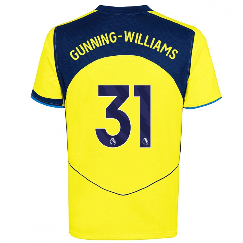 Danxen Heren Lenna Gunning-Williams #31 Geel Marineblauw Thuisshirt Derde Tenue 2025/26 T-Shirt