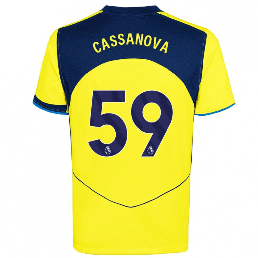 Danxen Heren Dante Cassanova #59 Geel Marineblauw Thuisshirt Derde Tenue 2025/26 T-Shirt
