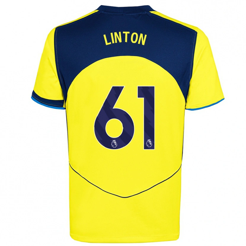 Danxen Heren Jahziah Linton #61 Geel Marineblauw Thuisshirt Derde Tenue 2025/26 T-Shirt