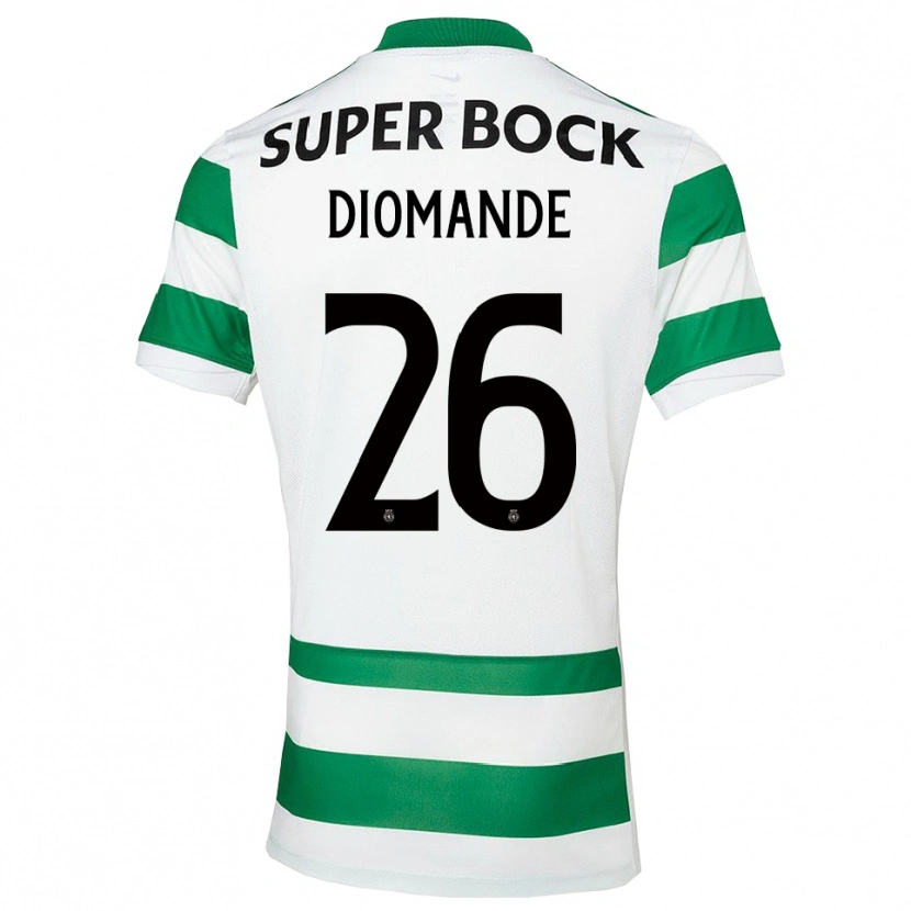 Danxen Dames Ousmane Diomande #26 Groen Wit Thuisshirt Thuistenue 2025/26 T-Shirt