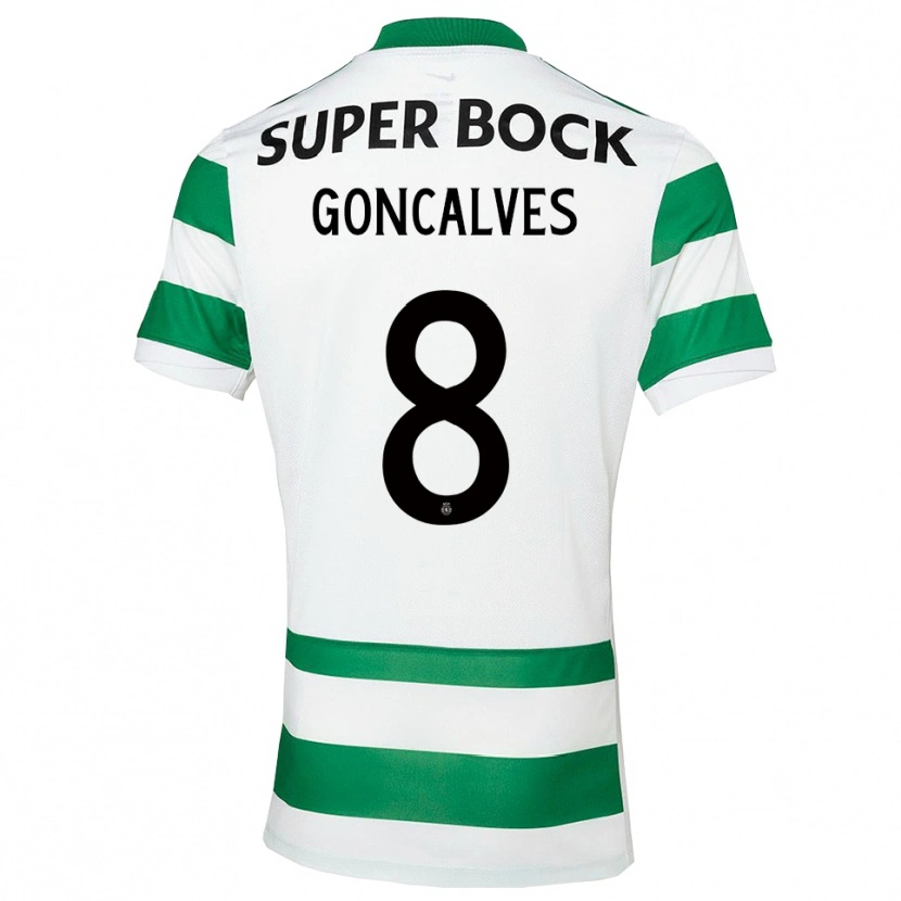 Danxen Dames Pedro Gonçalves #8 Groen Wit Thuisshirt Thuistenue 2025/26 T-Shirt