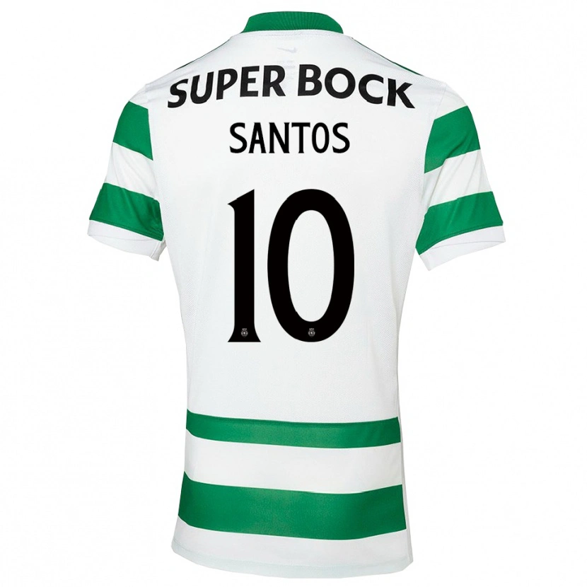 Danxen Dames Gui Santos #10 Groen Wit Thuisshirt Thuistenue 2025/26 T-Shirt