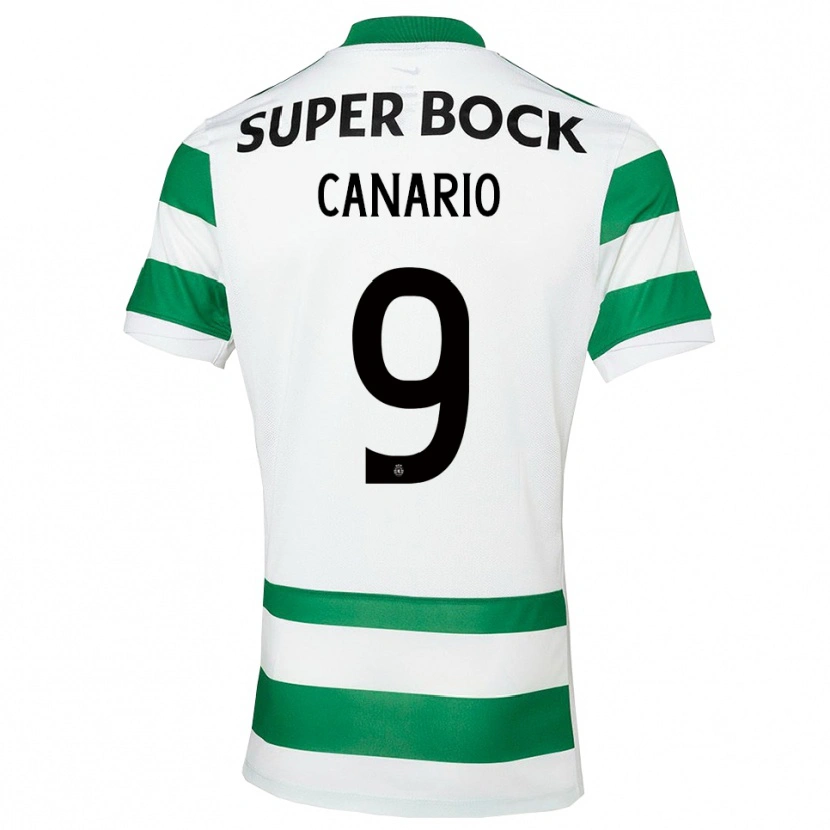Danxen Dames Francisco Canário #9 Groen Wit Thuisshirt Thuistenue 2025/26 T-Shirt