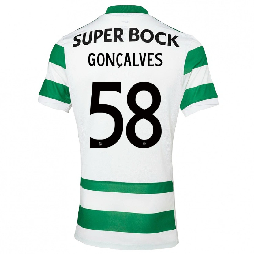 Danxen Dames Flávio Gonçalves #58 Groen Wit Thuisshirt Thuistenue 2025/26 T-Shirt