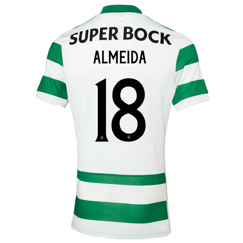 Danxen Dames Miguel Almeida #18 Groen Wit Thuisshirt Thuistenue 2025/26 T-Shirt