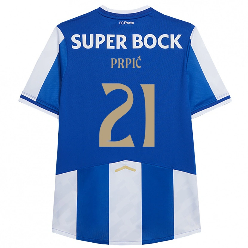 Danxen Dames Dominik Prpić #21 Blauw Wit Thuisshirt Thuistenue 2025/26 T-Shirt