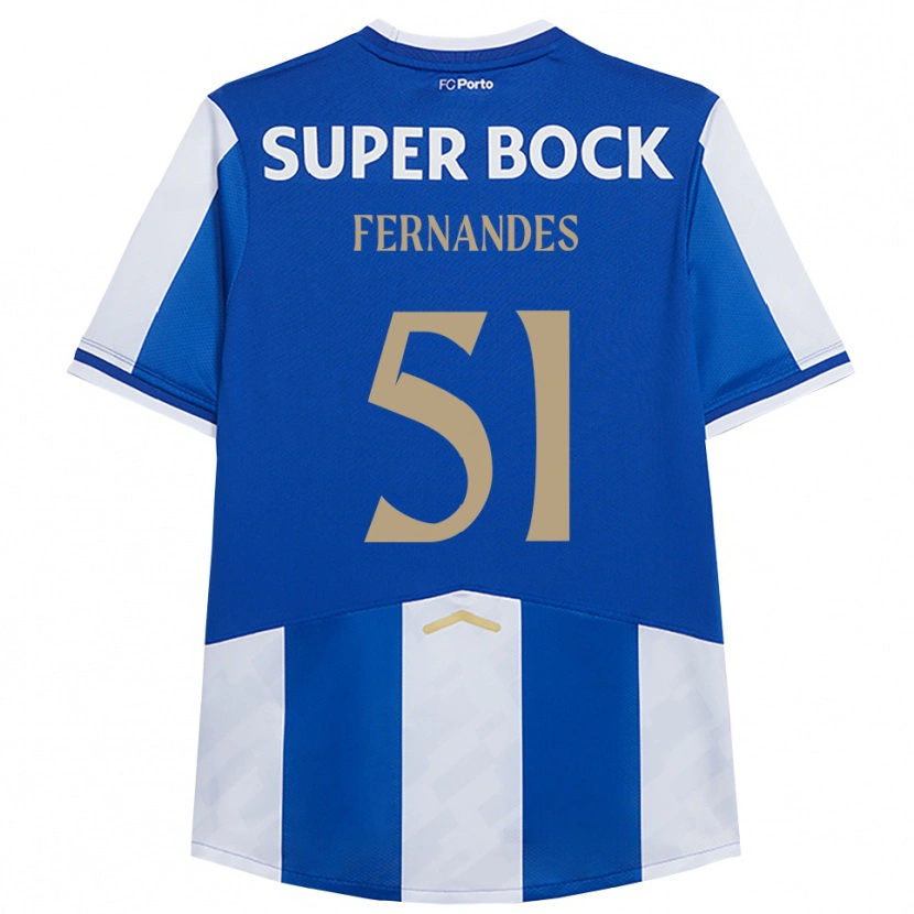 Danxen Dames Diogo Fernandes #51 Blauw Wit Thuisshirt Thuistenue 2025/26 T-Shirt