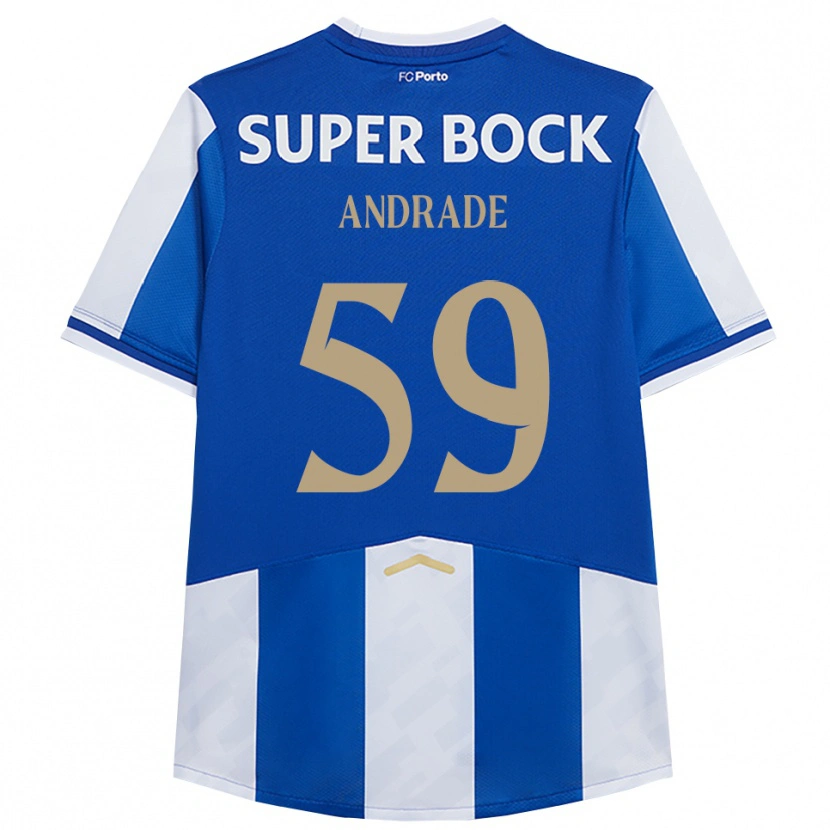 Danxen Dames Tiago Andrade #59 Blauw Wit Thuisshirt Thuistenue 2025/26 T-Shirt