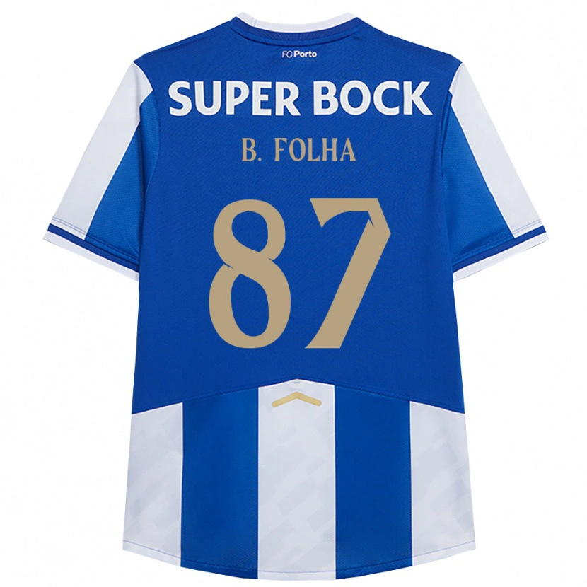 Danxen Dames Bernardo Folha #87 Blauw Wit Thuisshirt Thuistenue 2025/26 T-Shirt
