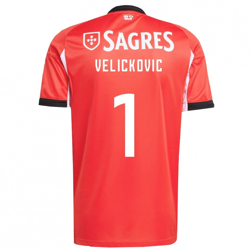Danxen Dames Luka Veličković #1 Rood Wit Thuisshirt Thuistenue 2025/26 T-Shirt