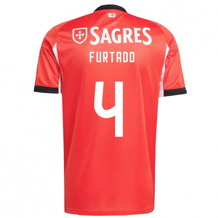 Danxen Dames Mauro Furtado #4 Rood Wit Thuisshirt Thuistenue 2025/26 T-Shirt