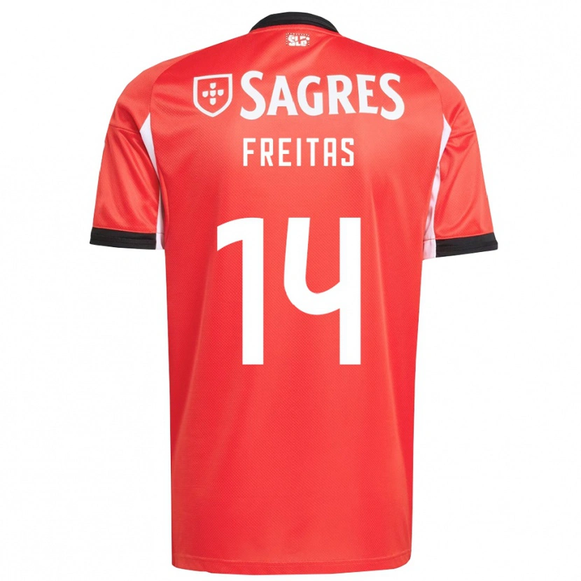 Danxen Dames Tiago Freitas #14 Rood Wit Thuisshirt Thuistenue 2025/26 T-Shirt