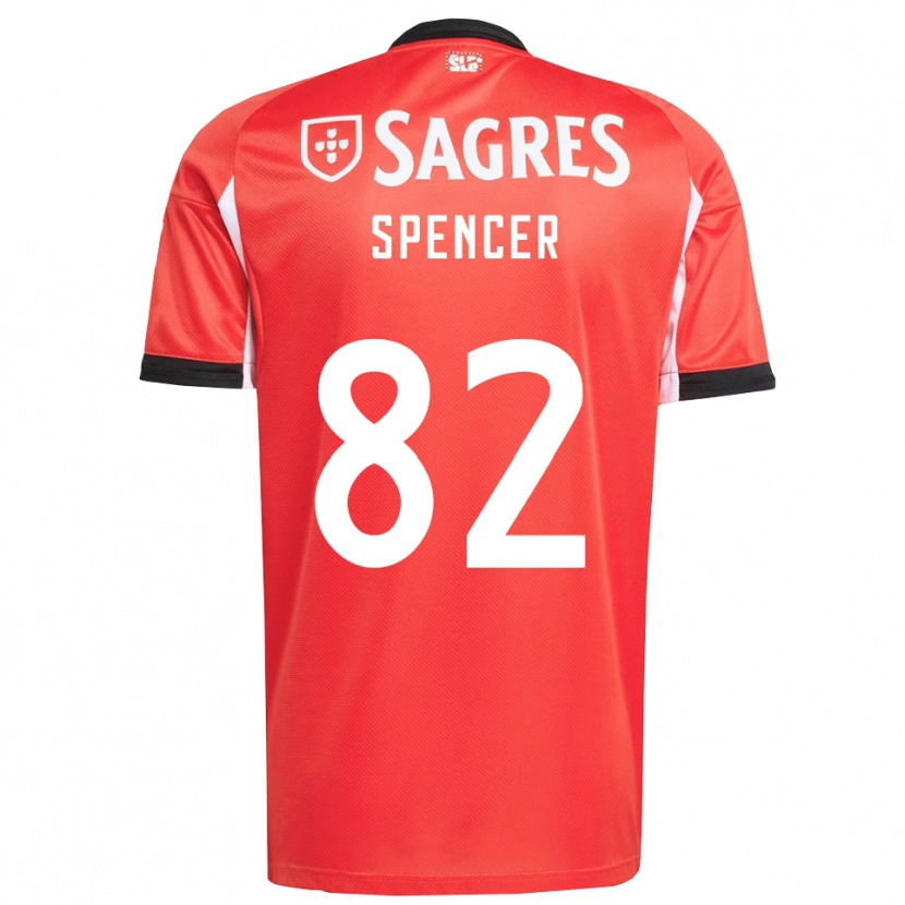 Danxen Dames Diogo Spencer #82 Rood Wit Thuisshirt Thuistenue 2025/26 T-Shirt