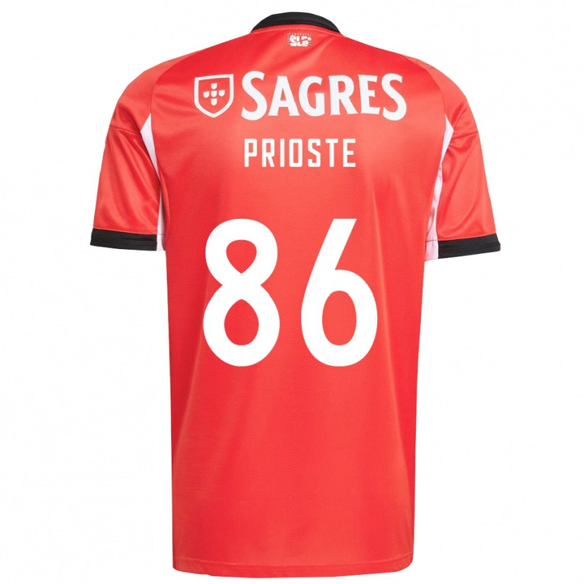 Danxen Dames Diogo Prioste #86 Rood Wit Thuisshirt Thuistenue 2025/26 T-Shirt