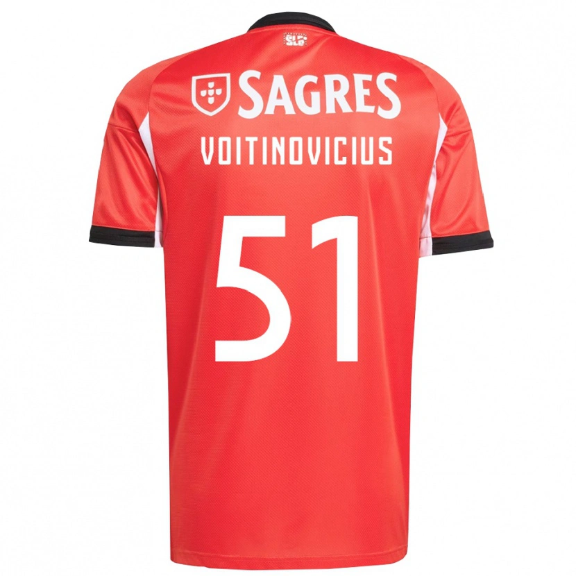 Danxen Dames Arnas Voitinovičius #51 Rood Wit Thuisshirt Thuistenue 2025/26 T-Shirt
