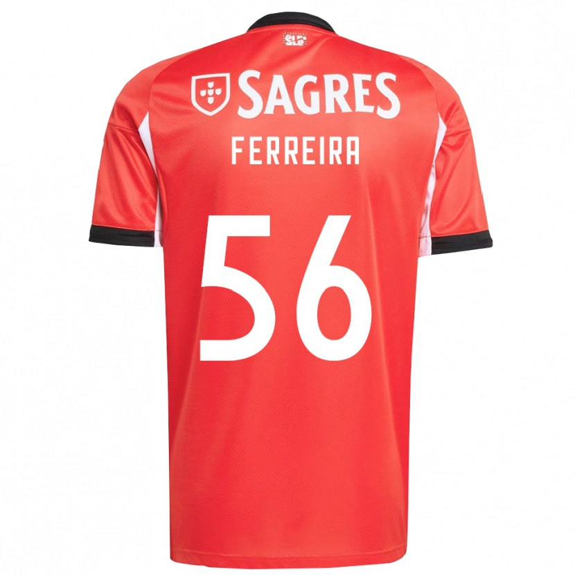 Danxen Dames Martim Ferreira #56 Rood Wit Thuisshirt Thuistenue 2025/26 T-Shirt
