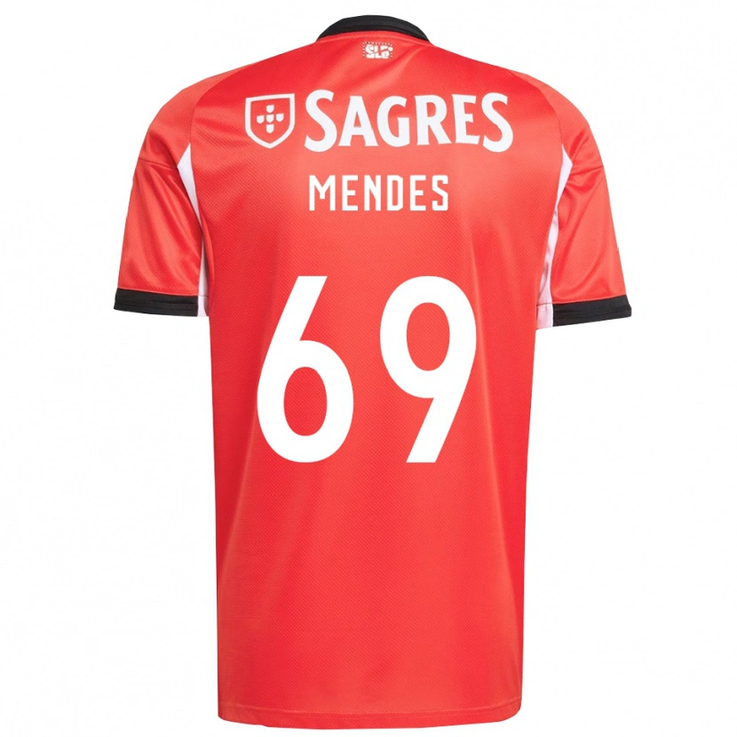 Danxen Dames Vladimir Mendes #69 Rood Wit Thuisshirt Thuistenue 2025/26 T-Shirt