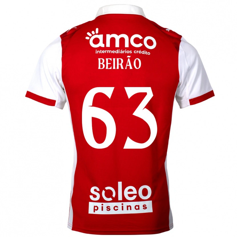 Danxen Dames Rodrigo Beirão #63 Rood Wit Thuisshirt Thuistenue 2025/26 T-Shirt