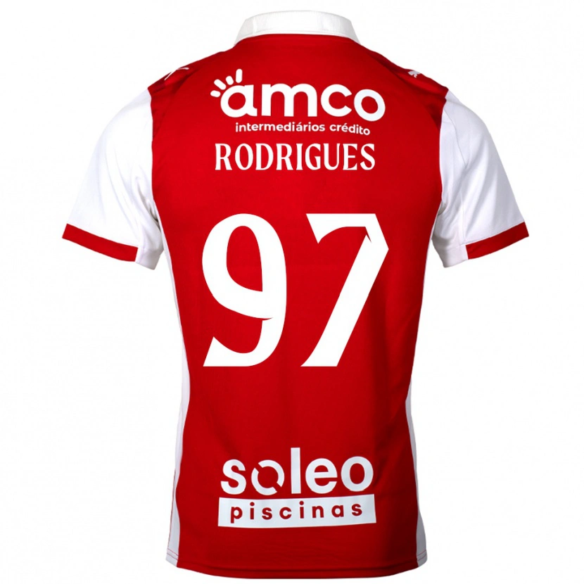 Danxen Dames Dinis Rodrigues #97 Rood Wit Thuisshirt Thuistenue 2025/26 T-Shirt