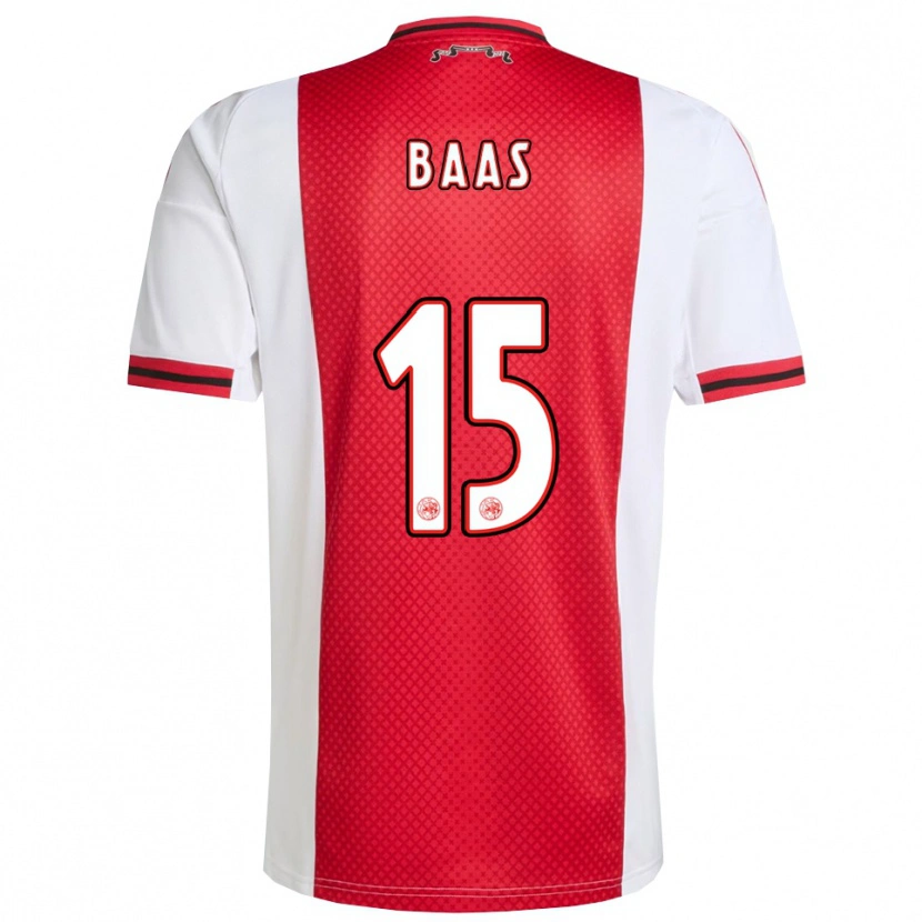Danxen Dames Youri Baas #15 Rood Wit Thuisshirt Thuistenue 2025/26 T-Shirt