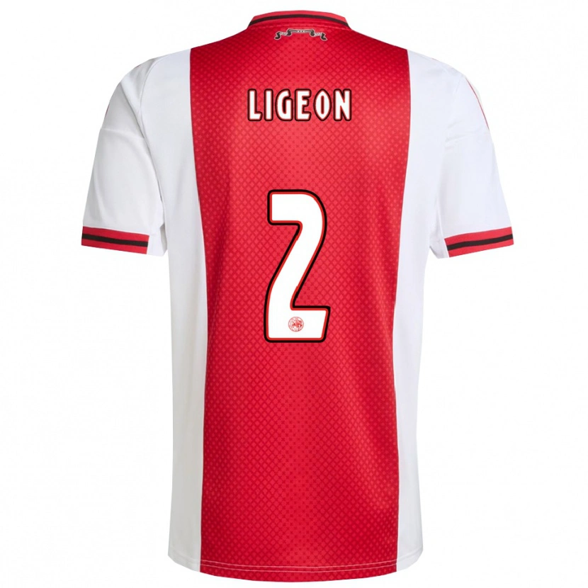 Danxen Dames Ruben Ligeon #2 Rood Wit Thuisshirt Thuistenue 2025/26 T-Shirt
