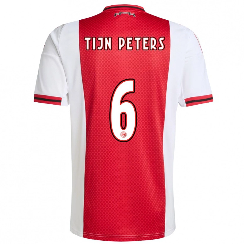 Danxen Dames Tijn Peters #6 Rood Wit Thuisshirt Thuistenue 2025/26 T-Shirt