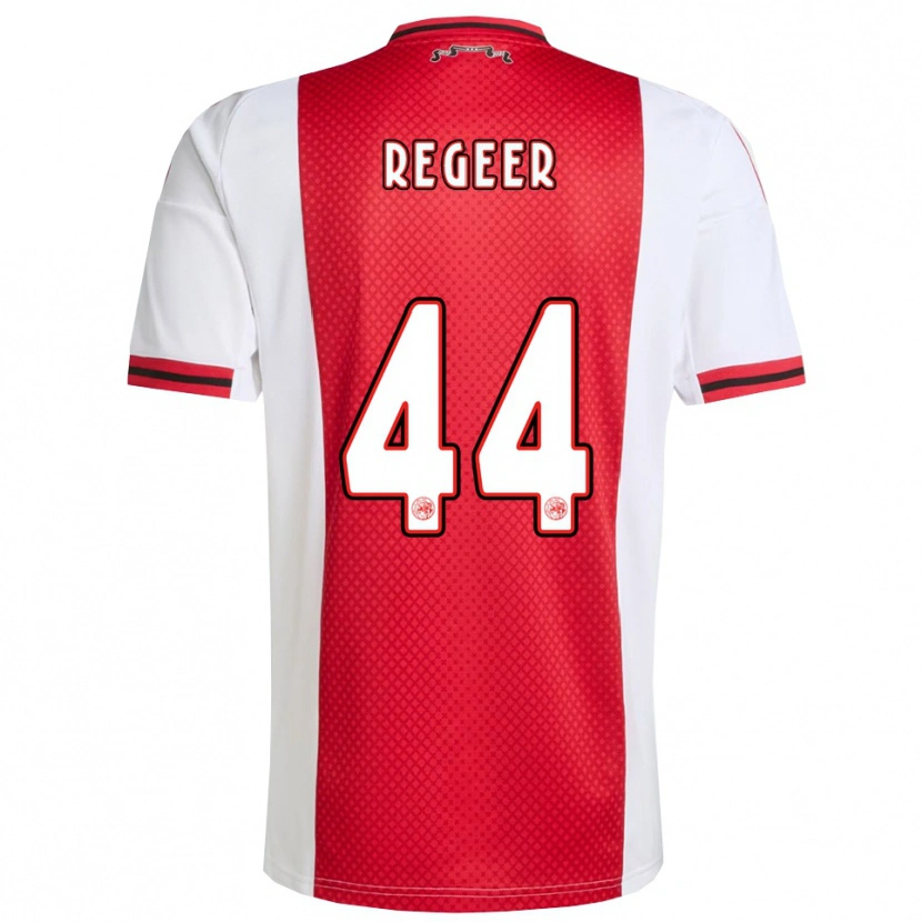 Danxen Dames Youri Regeer #44 Rood Wit Thuisshirt Thuistenue 2025/26 T-Shirt