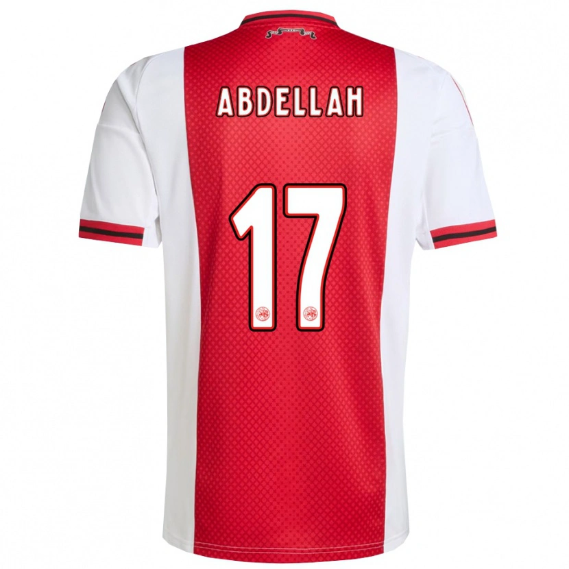 Danxen Dames Abdellah Ouazane #17 Rood Wit Thuisshirt Thuistenue 2025/26 T-Shirt