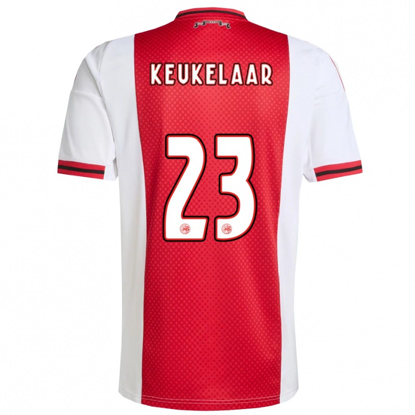 Danxen Dames Lotte Keukelaar #23 Rood Wit Thuisshirt Thuistenue 2025/26 T-Shirt