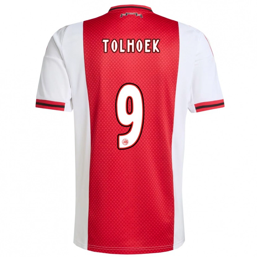 Danxen Dames Danique Tolhoek #9 Rood Wit Thuisshirt Thuistenue 2025/26 T-Shirt
