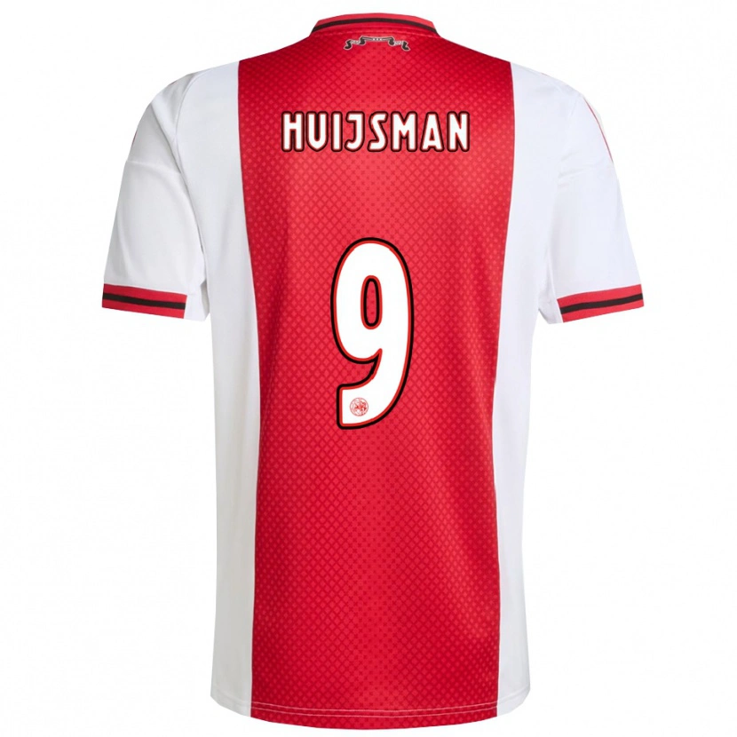 Danxen Dames Mitchi Huijsman #9 Rood Wit Thuisshirt Thuistenue 2025/26 T-Shirt