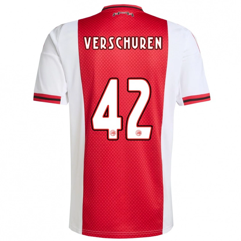Danxen Dames Nick Verschuren #42 Rood Wit Thuisshirt Thuistenue 2025/26 T-Shirt
