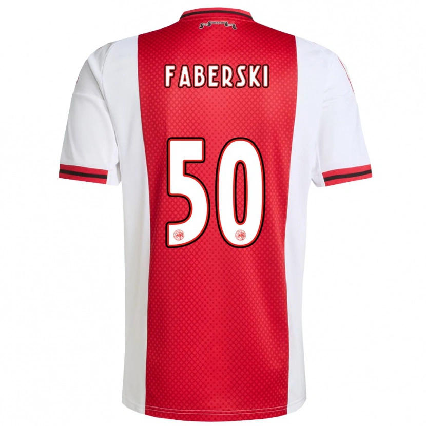 Danxen Dames Jan Faberski #50 Rood Wit Thuisshirt Thuistenue 2025/26 T-Shirt