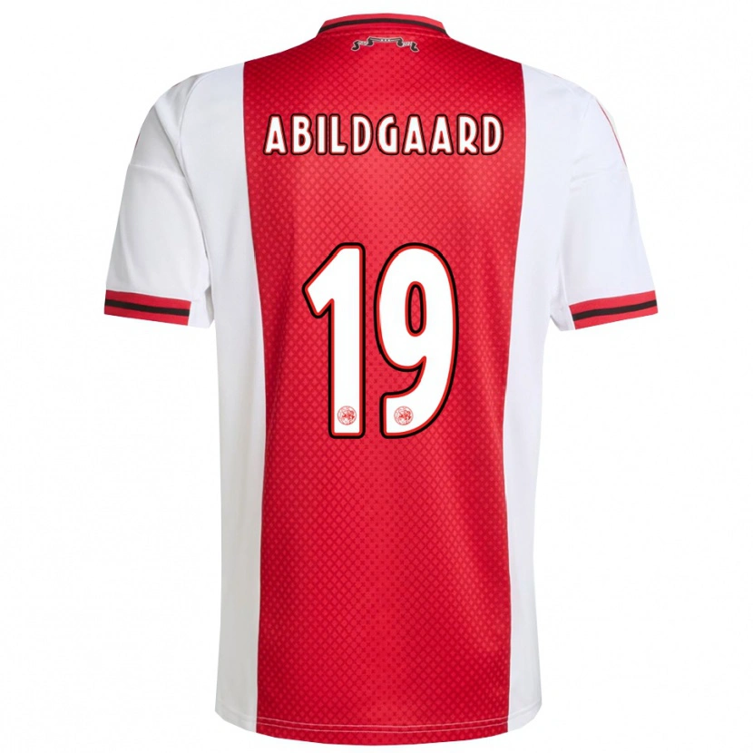 Danxen Dames Lasse Abildgaard #19 Rood Wit Thuisshirt Thuistenue 2025/26 T-Shirt