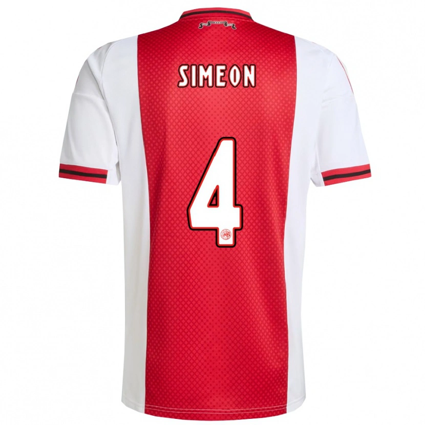 Danxen Dames Jeshurun Simeon #4 Rood Wit Thuisshirt Thuistenue 2025/26 T-Shirt