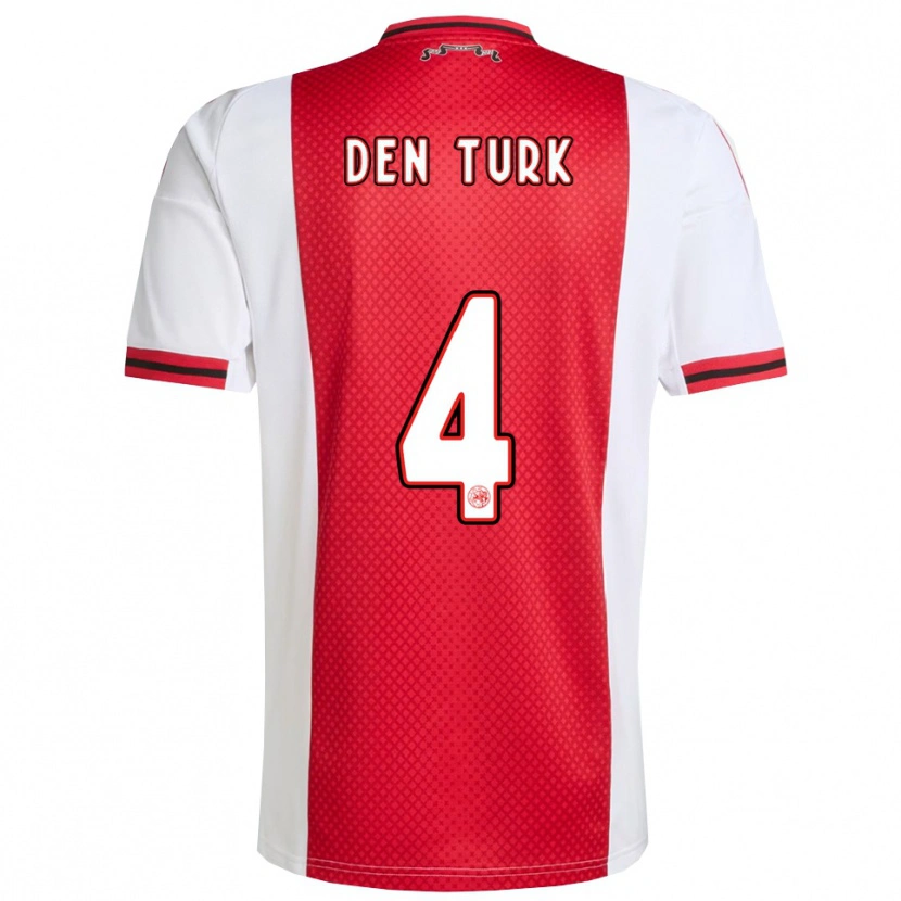 Danxen Dames Deau Den Turk #4 Rood Wit Thuisshirt Thuistenue 2025/26 T-Shirt