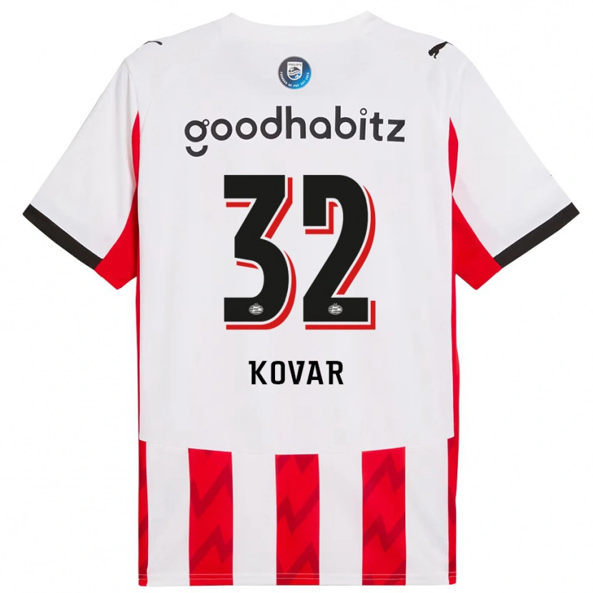 Danxen Dames Matej Kovar #32 Rood Wit Thuisshirt Thuistenue 2025/26 T-Shirt